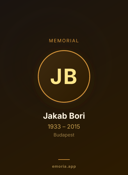 Memorial portrait of Jakab Bori