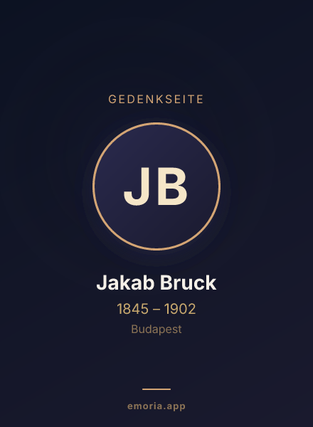 Gedenkportrait von Jakab Bruck
