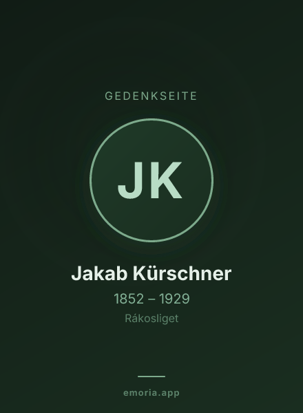 Gedenkportrait von Jakab Kürschner