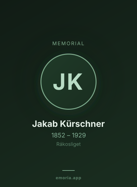 Memorial portrait of Jakab Kürschner