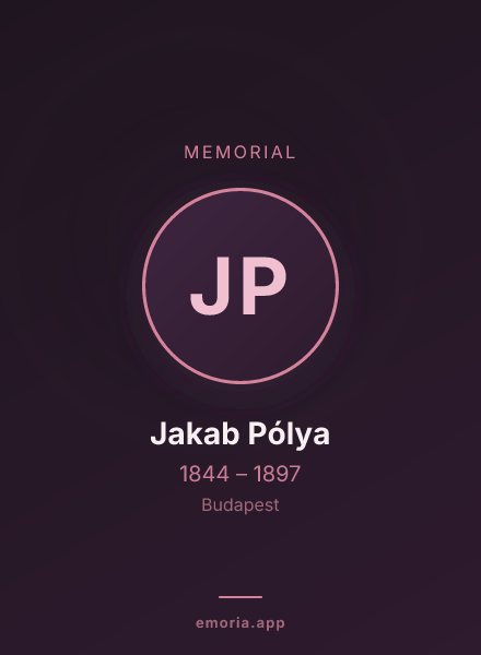 Memorial portrait of Jakab Pólya