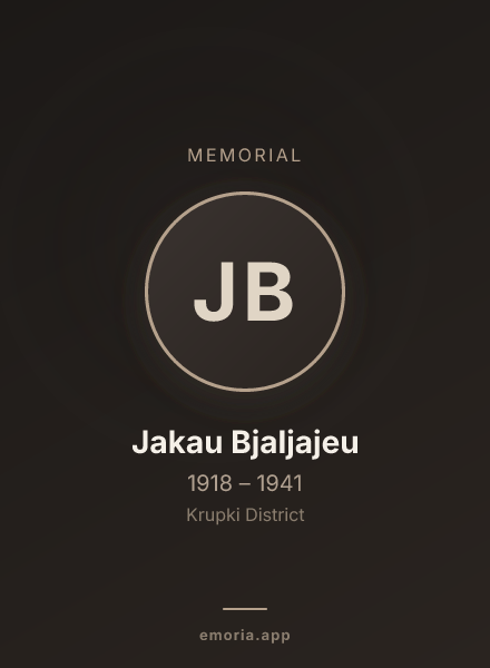 Memorial portrait of Jakau Bjaljajeu