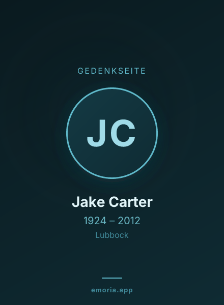 Gedenkportrait von Jake Carter