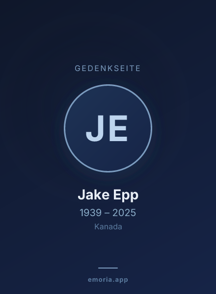 Gedenkportrait von Jake Epp