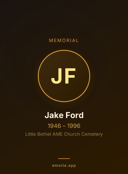 Memorial portrait of Jake Ford