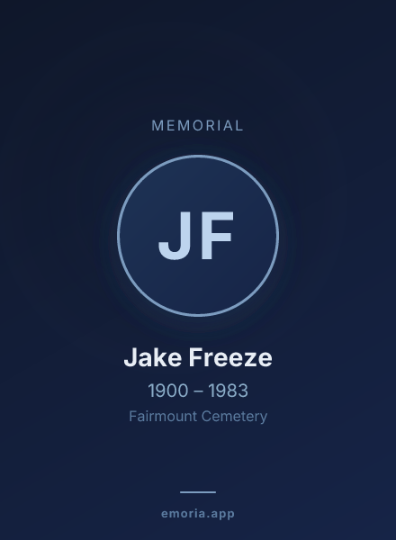Memorial portrait of Jake Freeze