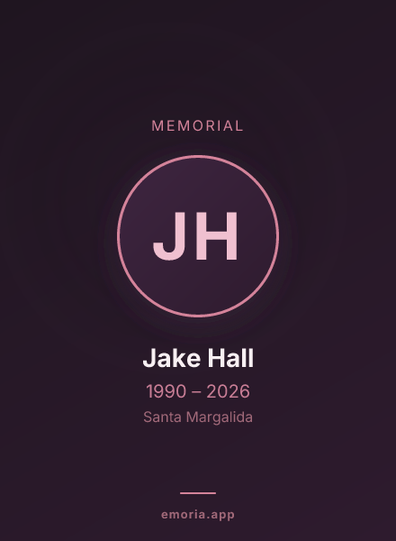 Memorial portrait of Jake Hall