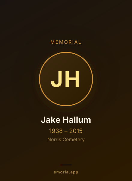 Memorial portrait of Jake Hallum