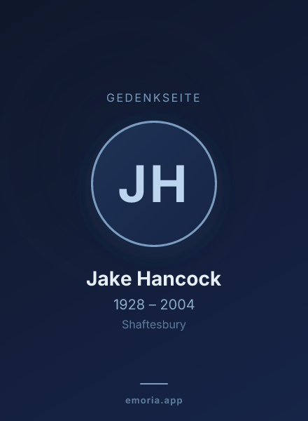 Gedenkportrait von Jake Hancock