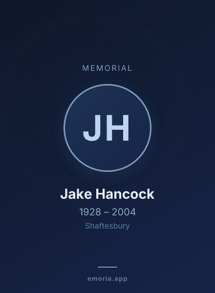 Memorial portrait of Jake Hancock