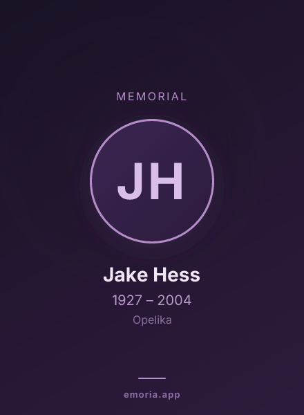 Memorial portrait of Jake Hess