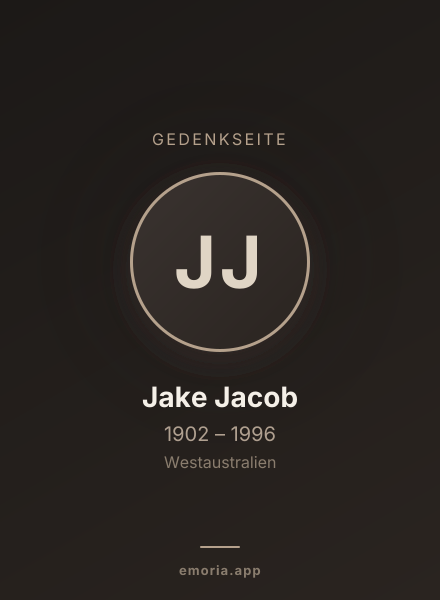Gedenkportrait von Jake Jacob