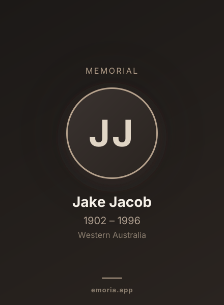 Memorial portrait of Jake Jacob