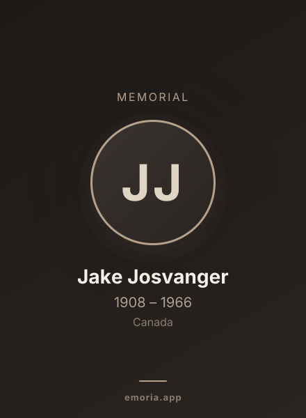 Memorial portrait of Jake Josvanger