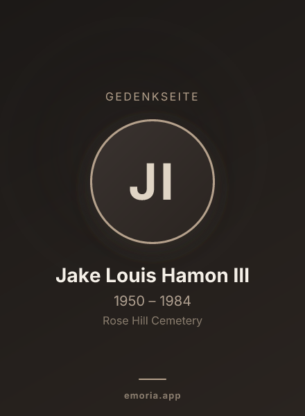 Gedenkportrait von Jake Louis Hamon III