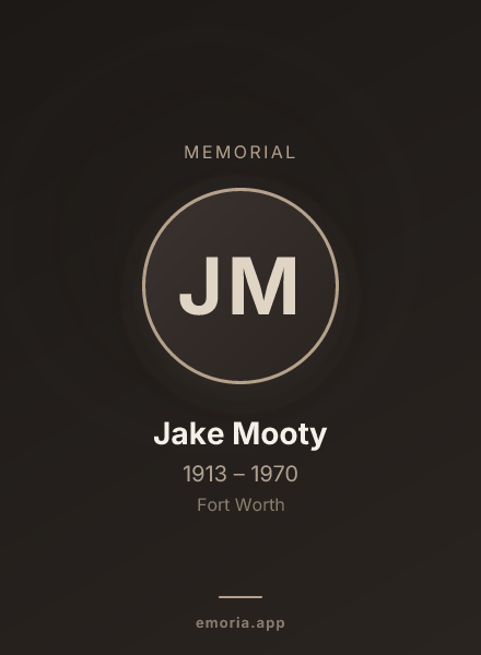 Memorial portrait of Jake Mooty