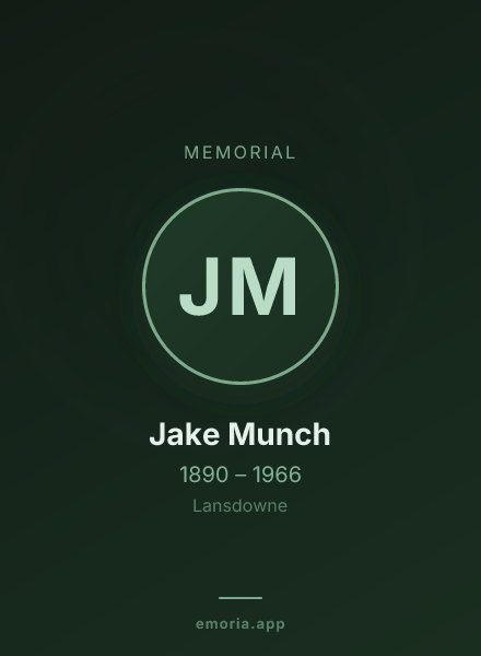 Memorial portrait of Jake Munch