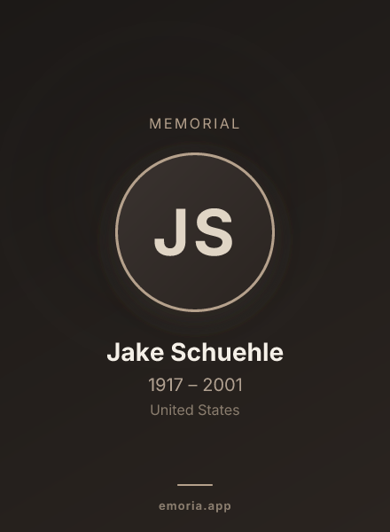 Memorial portrait of Jake Schuehle