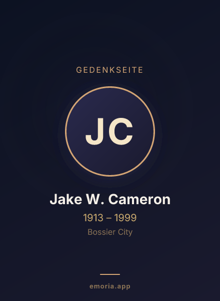 Gedenkportrait von Jake W. Cameron