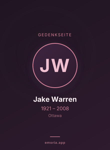Gedenkportrait von Jake Warren