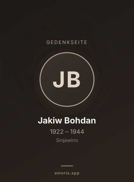Gedenkportrait von Jakiw Bohdan