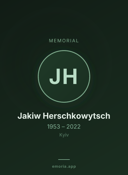 Memorial portrait of Jakiw Herschkowytsch