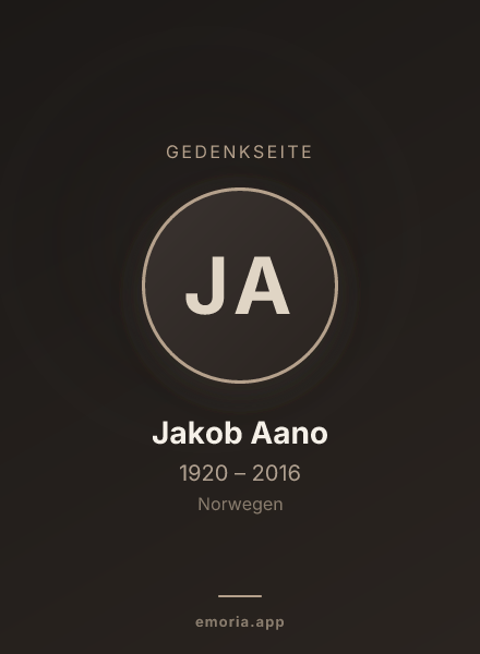 Gedenkportrait von Jakob Aano