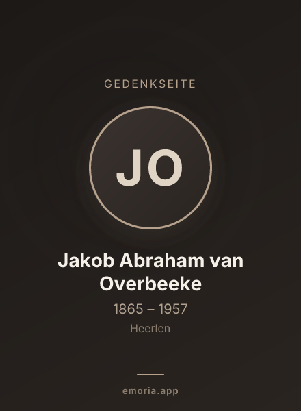 Gedenkportrait von Jakob Abraham van Overbeeke