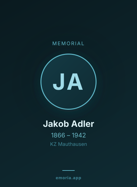 Memorial portrait of Jakob Adler