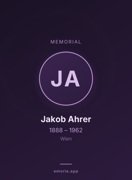 Memorial portrait of Jakob Ahrer