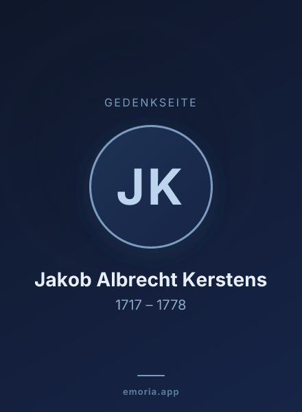 Gedenkportrait von Jakob Albrecht Kerstens