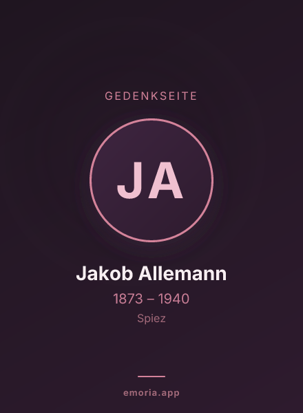 Gedenkportrait von Jakob Allemann