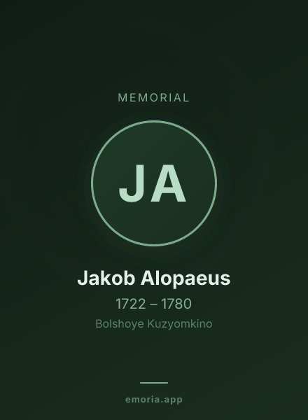 Memorial portrait of Jakob Alopaeus