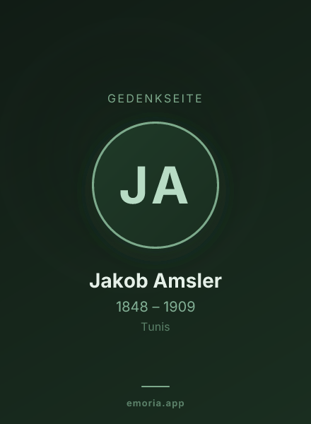Gedenkportrait von Jakob Amsler