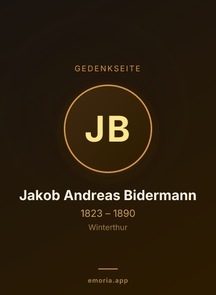 Gedenkportrait von Jakob Andreas Bidermann