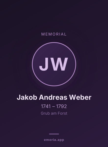Memorial portrait of Jakob Andreas Weber