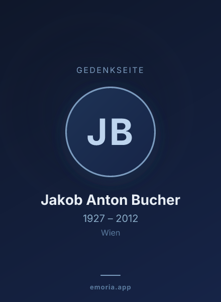 Gedenkportrait von Jakob Anton Bucher