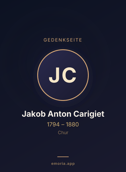 Gedenkportrait von Jakob Anton Carigiet