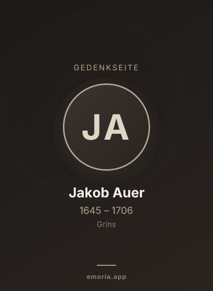 Gedenkportrait von Jakob Auer