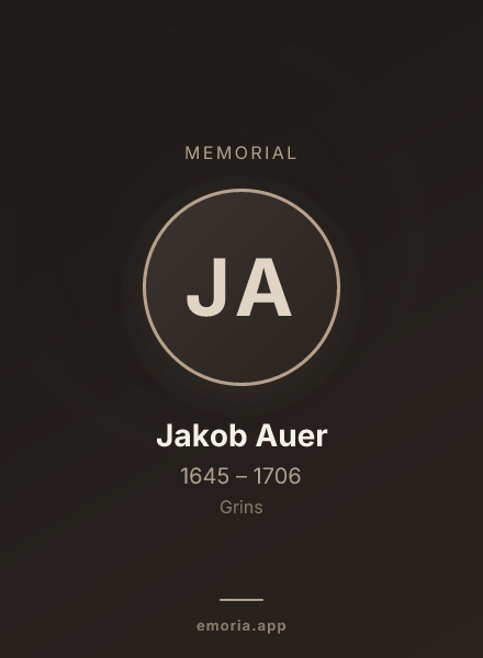 Memorial portrait of Jakob Auer