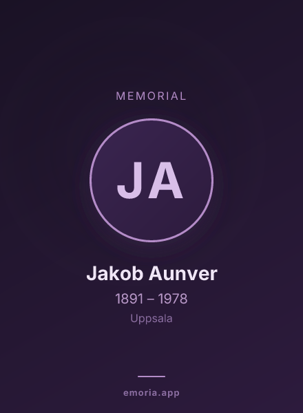 Memorial portrait of Jakob Aunver