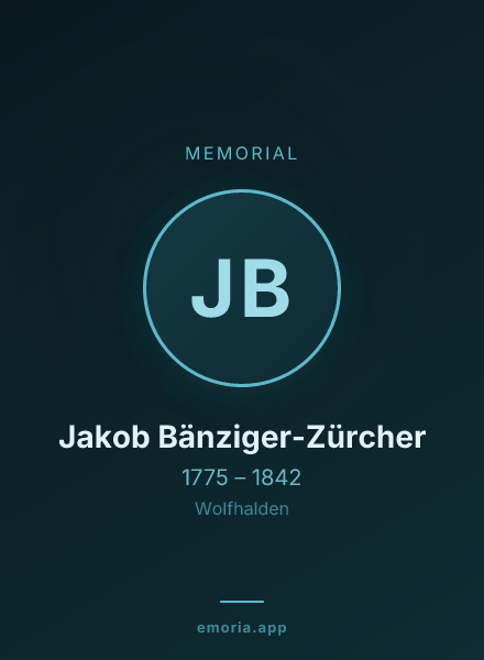 Memorial portrait of Jakob Bänziger-Zürcher