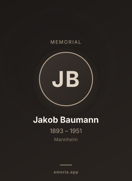 Memorial portrait of Jakob Baumann