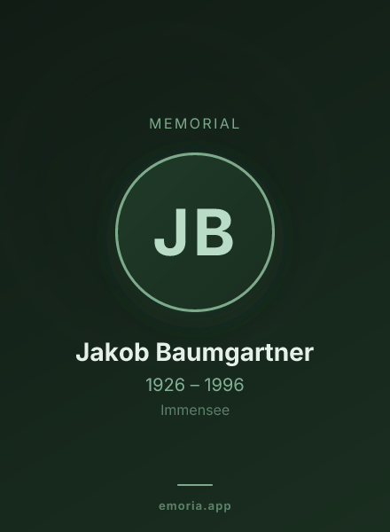 Memorial portrait of Jakob Baumgartner