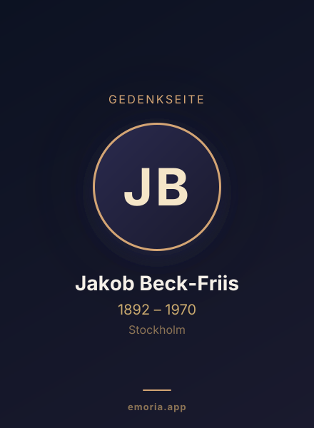 Gedenkportrait von Jakob Beck-Friis