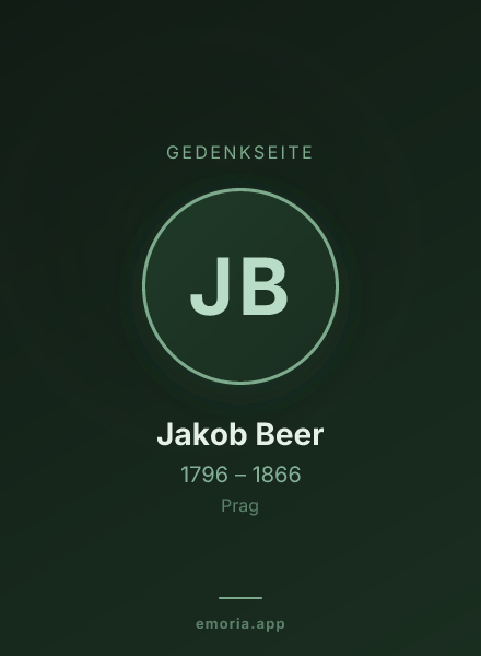 Gedenkportrait von Jakob Beer