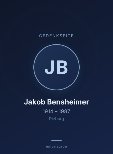 Gedenkportrait von Jakob Bensheimer