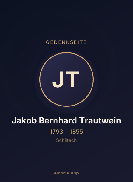 Gedenkportrait von Jakob Bernhard Trautwein