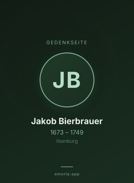 Gedenkportrait von Jakob Bierbrauer