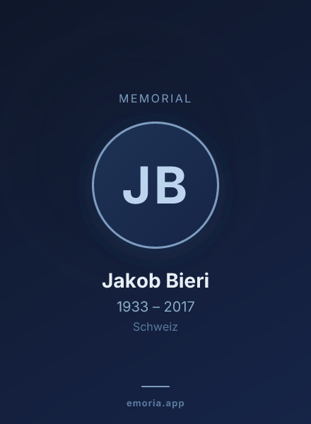 Memorial portrait of Jakob Bieri